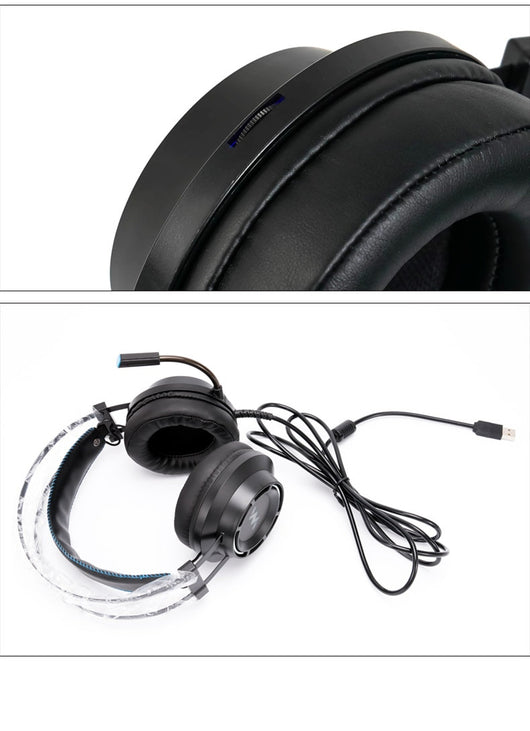 Gaming Headset with Microphone USB Wired 7.1 Surround Sound Game Headphone