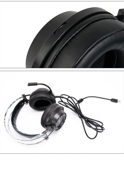 Gaming Headset with Microphone USB Wired 7.1 Surround Sound Game Headphone